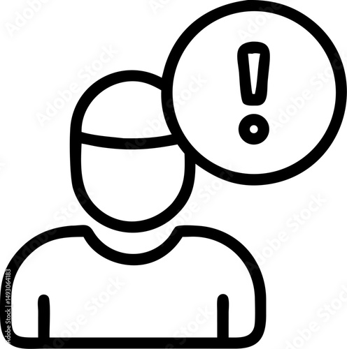 important vector outline icon on white or transparent background