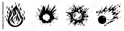 Astronomy website and apps can utilize a Meteor or Comet flat icon