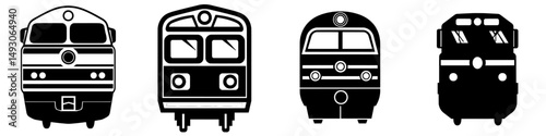Flat icon of a train or railroad or subway for use in transportation related apps and websites