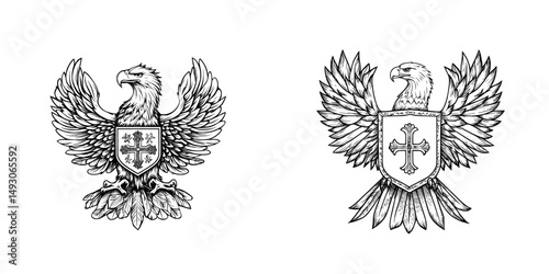 A modern illustration of the Polish national emblem on a white background is shown