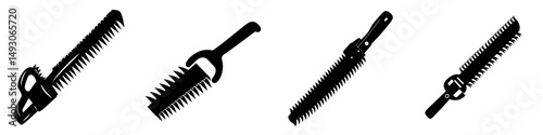 Modern flat icon of a hand saw or handsaw for use in carpentry on apps and websites