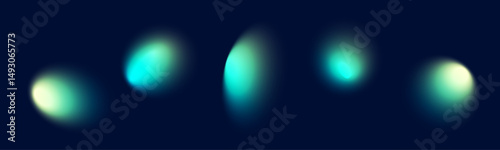 Soft gradient background with abstract blur effect, blue and green color transition, grainy watercolor texture, fluid neon mesh design. Flat vector illustration isolated on white background.