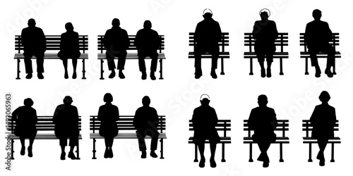 The present-day shape of people resting on a bench in a park setting