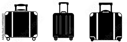 Modern flat icon representing carry-on or cabin luggage for use on travel-related apps and websites