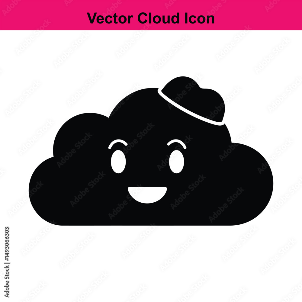 Happy cloud cartoon character vector icon illustration Happy cloud cartoon character vector icon illustration