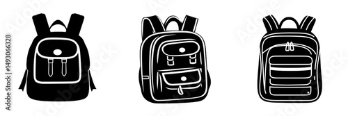 Modern flat icon of a schoolbag with straps for use on apps and websites