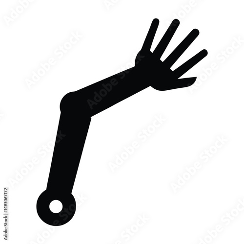 Stylized Robotic Arm with Hand and Fingers, Elbow and Joint Circle
