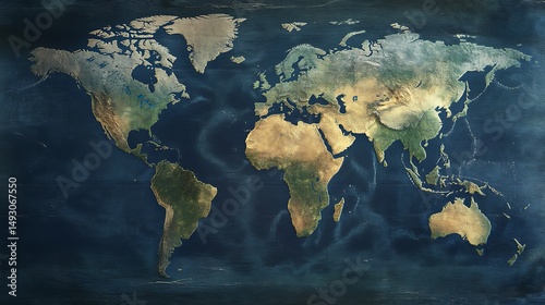 Detailed world map illustration