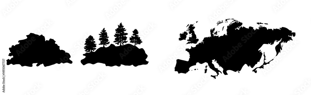 Obraz premium The country of Sweden is illustrated in a modern European map with a silhouette line and isolated on a white background