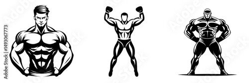 A silhouette design and illustration symbol are key elements of this modern wrestling logo template