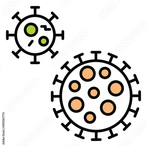 Virus Vector Icon Representing Viral Infection Symbol