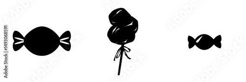The design features a black silhouette on a white background, serving as a template for various applications