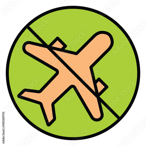 Avoid Traveling Vector Icon Representing Travel Ban Alert