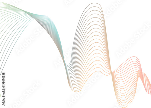 Abstract modern background with  wavy lines and particles. Technology backdrop.