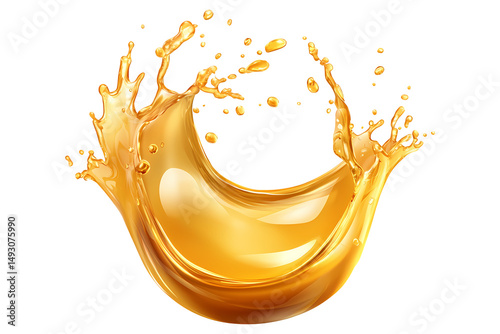 orange juice splash isolated on white