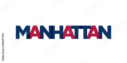 Manhattan, New York, USA typography slogan design. America logo with graphic city lettering for print and web.