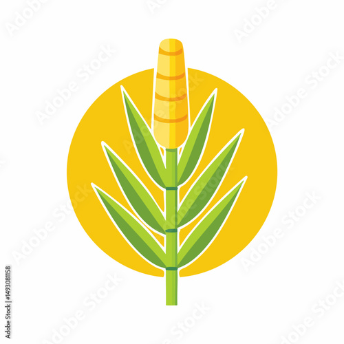 Fresh Sugar Cane Stalks Isolated on White Background – Natural Agricultural Plant Illustration
