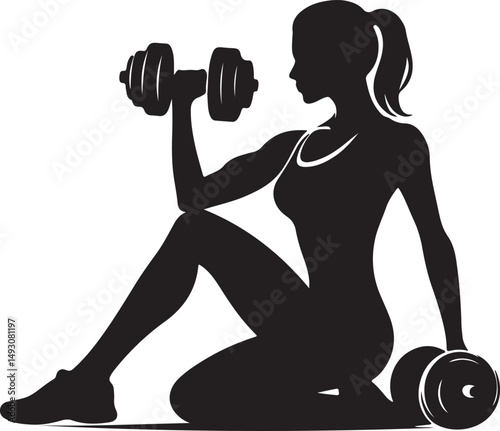 woman lifting weights