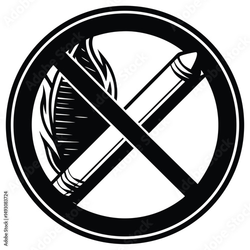No Smoking and No Drawing A Prohibition Symbol