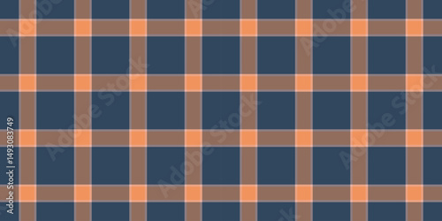 Korean tartan pattern background, graceful seamless textile check. Sketching vector fabric texture plaid in orange and pastel colors.