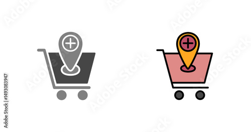 Online Health Shopping Icon Design