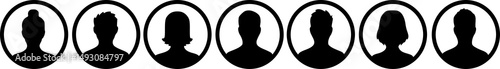 Set of icon avatar profile icon in silhouettes. Profile icon. Avatar icons set. Male and female head silhouettes.