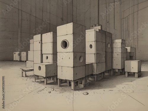 Modern Industrial Art Installation