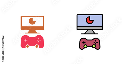 Gaming Streaming Setup Icon Design