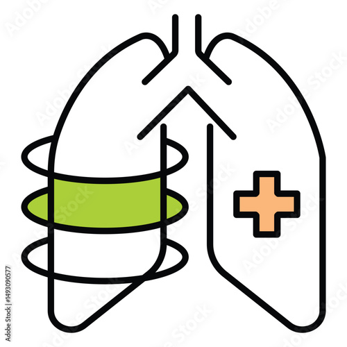 Healed Lungs Vector Icon Depicting Health Restoration