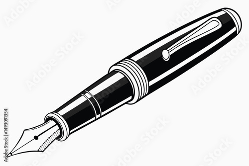 78 matte black metal ballpoint pen, finely detailed, photorealistic, high quality