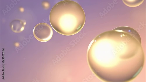 ethereal transparent circles gracefully floating on a light background