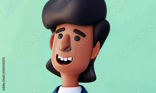Young professionals woman in office, cartoon style  