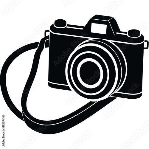 Vintage Camera Icon Photography Equipment Silhouette Illustration