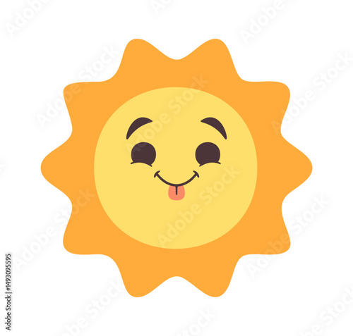 Comic sun doodle cartoon character