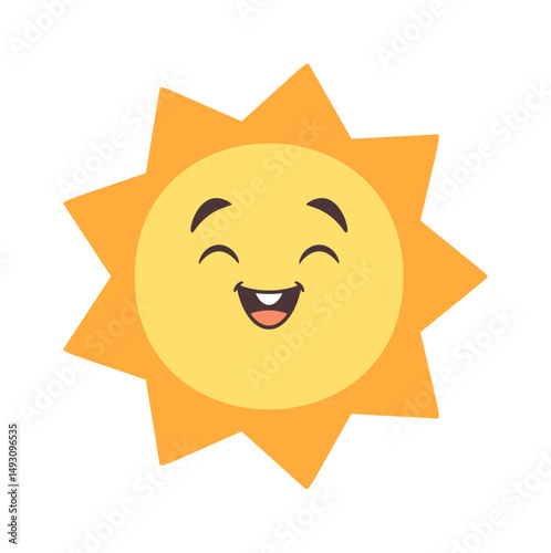 Sun comic face doodle cartoon