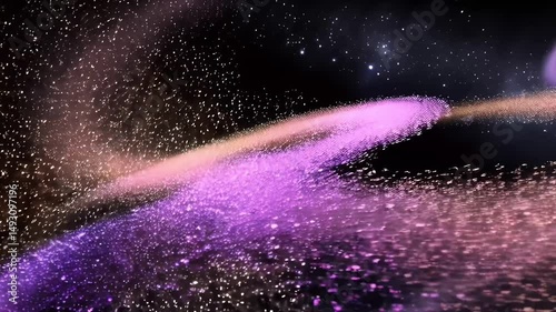dazzling collision of colorful glitters sparkling in the night sky