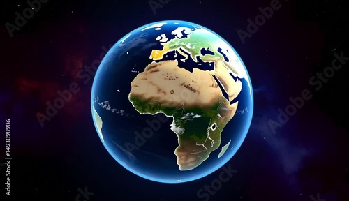 Global Perspective: A Stunning, Detailed View of Planet Earth. A breathtaking visual that showcases the Earth in all its glory, highlighting continents and oceans.