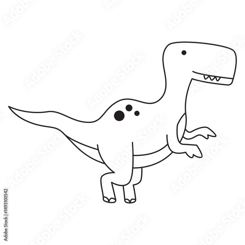 Cute T-Rex Dinosaur Outline for Coloring
