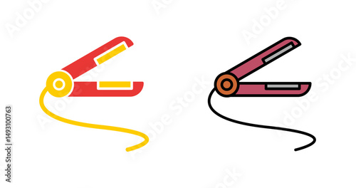 Hair Iron Icon Design