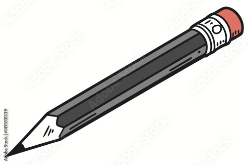 79 pencil, black pencil, wood pencil, utensil, office supply, school supply