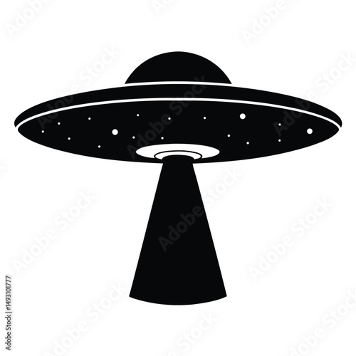 Unidentified Flying Object (UFO) Silhouette Illustration