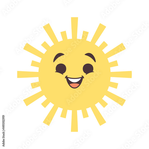 Sun cute face childish cartoon