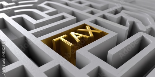 A 3D maze created from tax documents, emphasizing compliance and organizational themes.