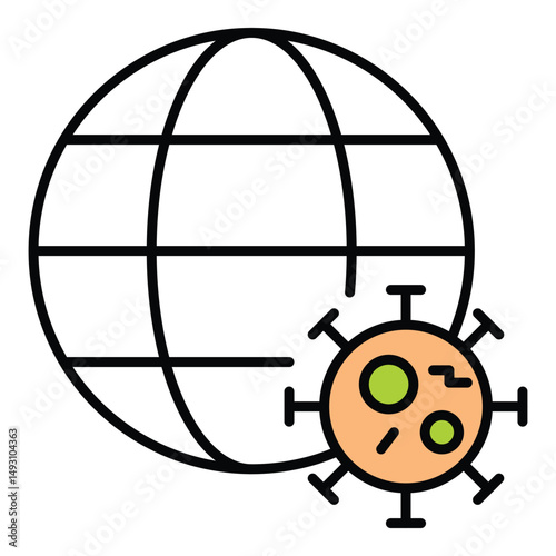 Global Pandemic Vector Icon Depicting Virus Outbreak