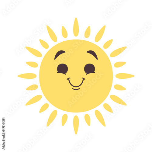 Funny smiling sun cartoon design