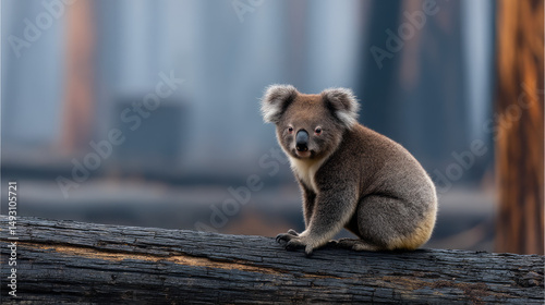 brown bear coala after wildfire