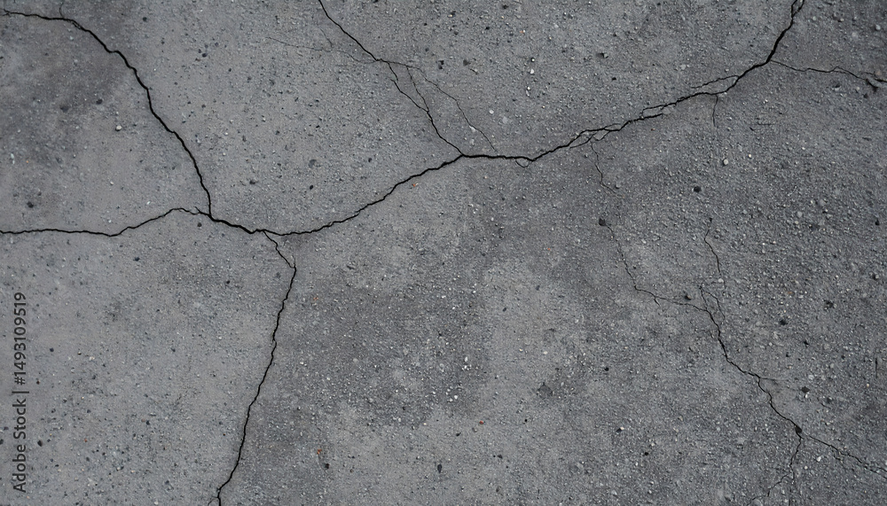 Obraz premium Cracked Concrete Surface: Close-up of Cement Texture for Background or Overlay