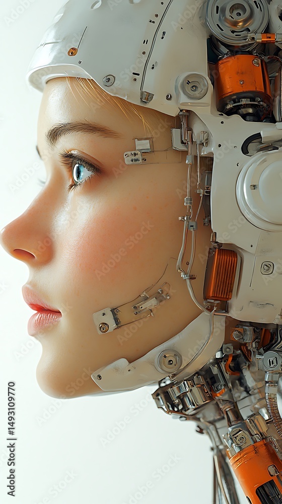 Fototapeta premium Woman with robotic head