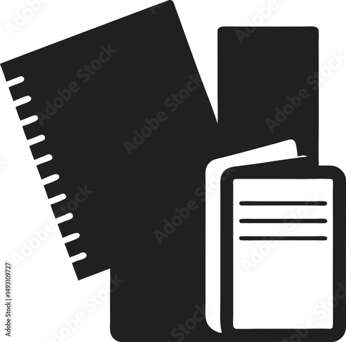 School Supplies Silhouette Vector Set – Stationery, Classroom Tools, and Education Icons, Vector Bundle – Educational Tools, Stationery Icons, and Classroom Essentials, Vector