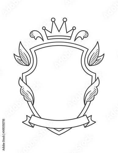 Shield frame logo design element